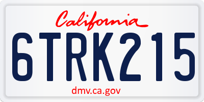 CA license plate 6TRK215