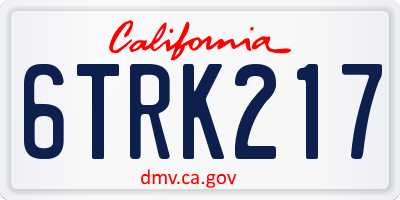 CA license plate 6TRK217