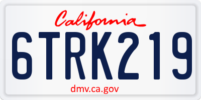 CA license plate 6TRK219