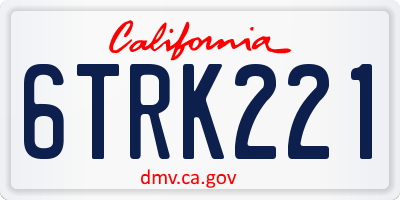 CA license plate 6TRK221