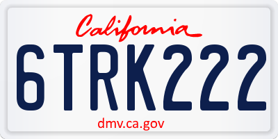CA license plate 6TRK222