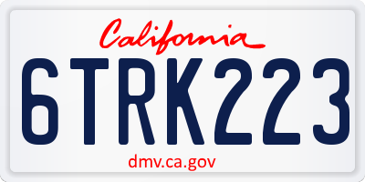 CA license plate 6TRK223