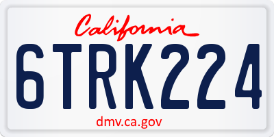 CA license plate 6TRK224