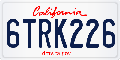 CA license plate 6TRK226