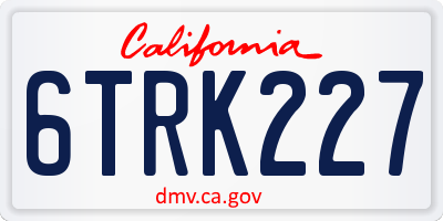 CA license plate 6TRK227