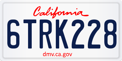 CA license plate 6TRK228