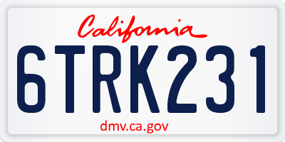 CA license plate 6TRK231