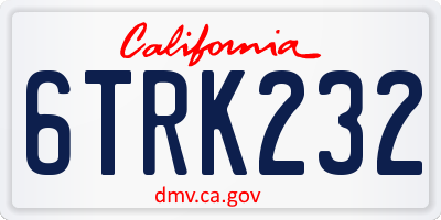 CA license plate 6TRK232