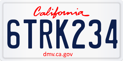 CA license plate 6TRK234