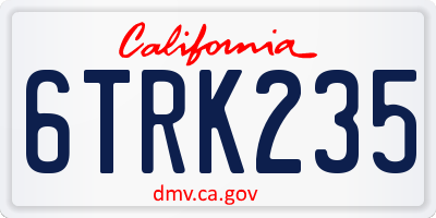 CA license plate 6TRK235