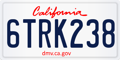 CA license plate 6TRK238
