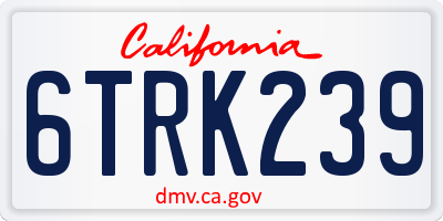 CA license plate 6TRK239