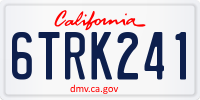 CA license plate 6TRK241