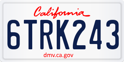 CA license plate 6TRK243