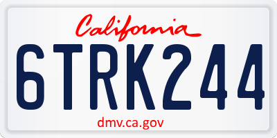 CA license plate 6TRK244