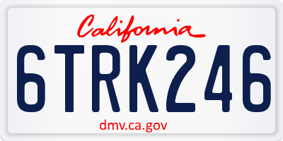 CA license plate 6TRK246