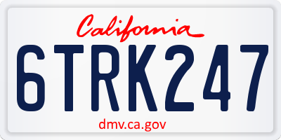 CA license plate 6TRK247