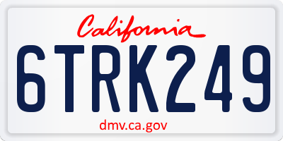 CA license plate 6TRK249
