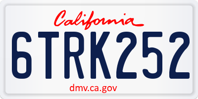 CA license plate 6TRK252