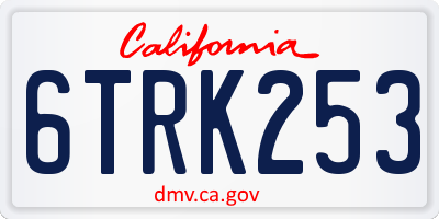CA license plate 6TRK253
