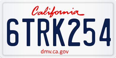 CA license plate 6TRK254