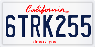 CA license plate 6TRK255