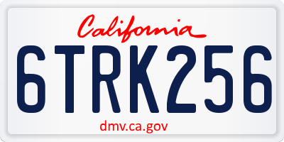 CA license plate 6TRK256