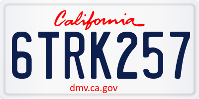 CA license plate 6TRK257