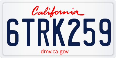 CA license plate 6TRK259