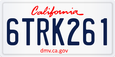 CA license plate 6TRK261