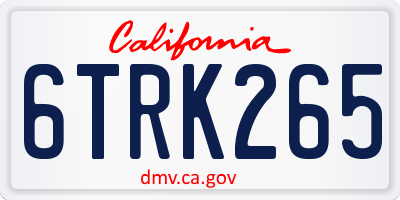 CA license plate 6TRK265