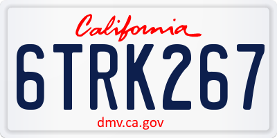 CA license plate 6TRK267