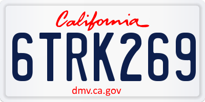 CA license plate 6TRK269