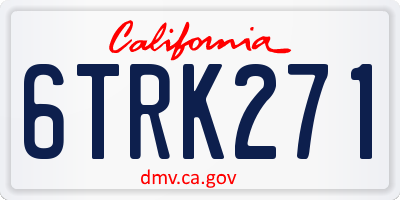CA license plate 6TRK271