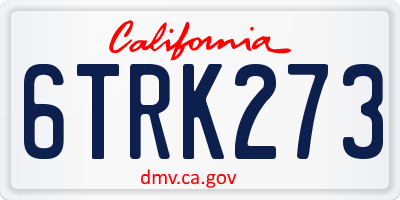 CA license plate 6TRK273