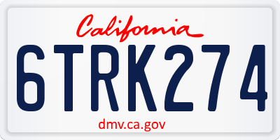 CA license plate 6TRK274