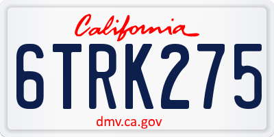 CA license plate 6TRK275