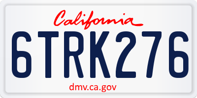 CA license plate 6TRK276