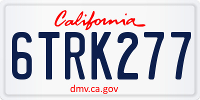 CA license plate 6TRK277