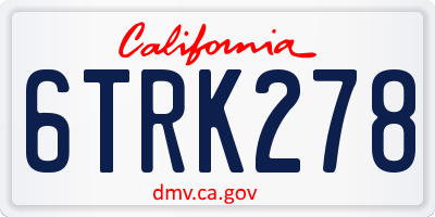 CA license plate 6TRK278