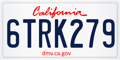 CA license plate 6TRK279