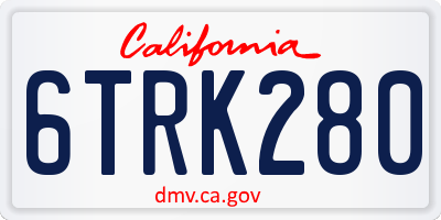 CA license plate 6TRK280
