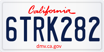 CA license plate 6TRK282