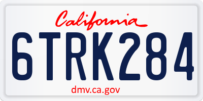 CA license plate 6TRK284