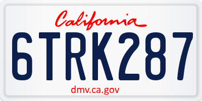 CA license plate 6TRK287