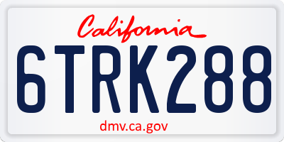 CA license plate 6TRK288