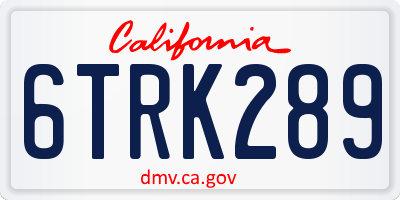 CA license plate 6TRK289