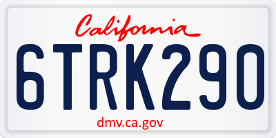 CA license plate 6TRK290