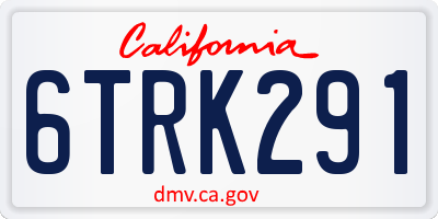 CA license plate 6TRK291