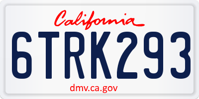 CA license plate 6TRK293